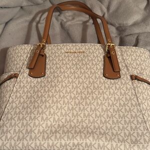 Michael Kors Signature Cream and Tan Tote